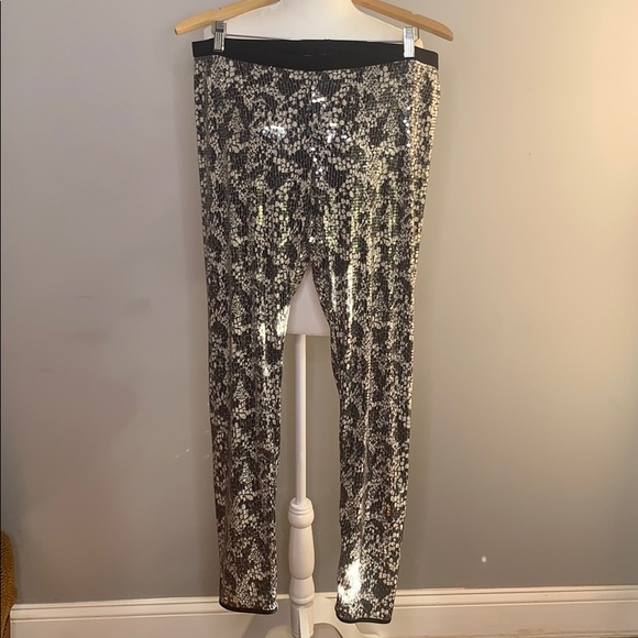 Victoria's Secret Pants - Victoria Secret Sequin Animal Print Stretch Leggin
